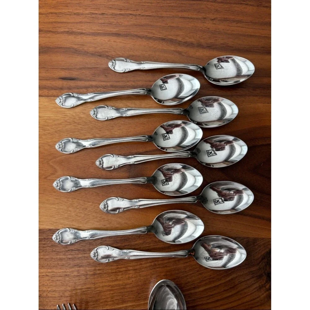 Gorham Musette Stainless Gorhamcraft Glossy Silverware Flatware Set 22 Piece